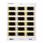 Sonnenblume Schwarz-weiß Stripe Rücksendeadressen- Adressaufkleber (Vorne)