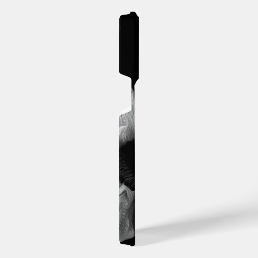 Sonnenblume Schwarz-weiße Kunstfotografie Einzigar iPhone Hülle (Rechte Seite)