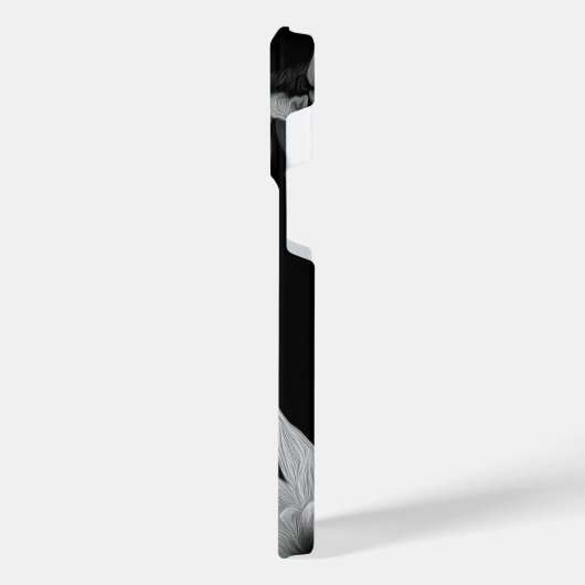 Sonnenblume Schwarz-weiße Kunstfotografie Einzigar iPhone Hülle (Linke Seite)