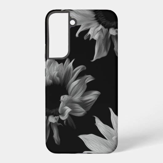 Sonnenblume Schwarz-weiße Kunstfotografie Einzigar Samsung Galaxy Hülle (Rückseite)