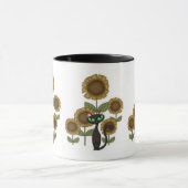 Sonnenblume-schwarze Katze Tasse (Zentrum)