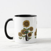 Sonnenblume-schwarze Katze Tasse (Links)
