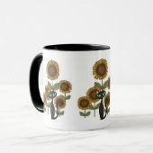 Sonnenblume-schwarze Katze Tasse (Vorderseite Links)