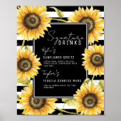 Sonnenblume Schwarzer Streifen Signature Drinks Ho Poster (Vorne)