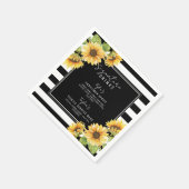 Sonnenblume Schwarzer Streifen Signature Drinks Ho Serviette (Ecke)