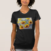 Sonnenblume-schwarzes T-Shirt (Vorderseite)