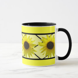 Sonnenblume schwarzes Triming Tasse