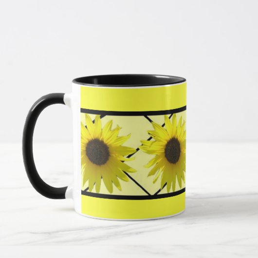 Sonnenblume schwarzes Triming Tasse (Links)