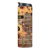 Sonnenblume Segen Dankbarkeit mit Namen Thermosbecher (Nach rechts gedreht)