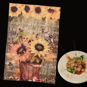 Sonnenblume Segnungen Dankbarkeit Erntedank Geschirrtuch