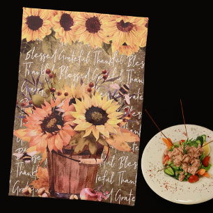 Sonnenblume Segnungen Dankbarkeit Erntedank Geschirrtuch