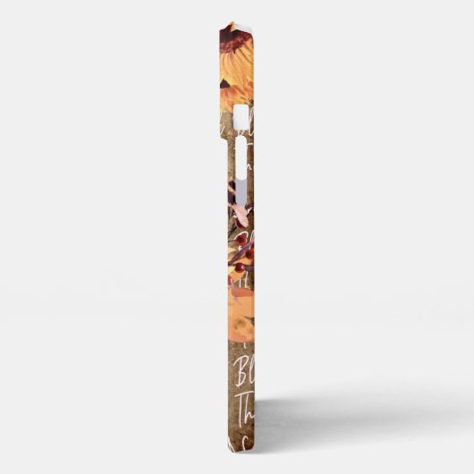 Sonnenblume Segnungen Dankbarkeit Erntedank iPhone Hülle (Linke Seite)