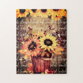 Sonnenblume Segnungen Dankbarkeit Erntedank Puzzle (Vertikal)