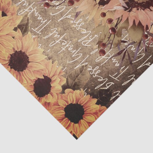 Sonnenblume Segnungen Dankbarkeit Erntedank Seidenpapier (Ausschnitt)