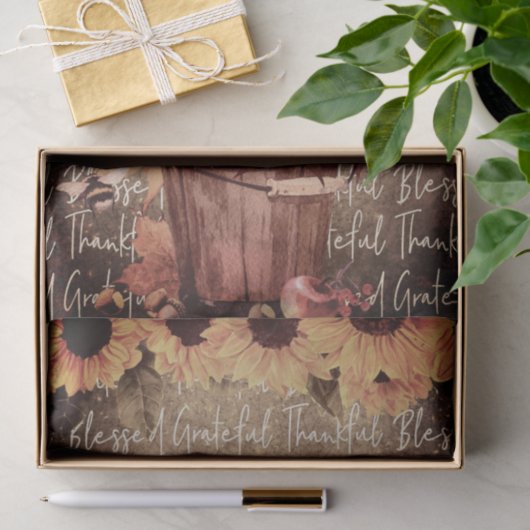 Sonnenblume Segnungen Dankbarkeit Erntedank Seidenpapier (Geschenk)