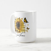 Sonnenblume Sei der Sonnenschein Zitat | Kaffeetasse (Vorderseite Links)