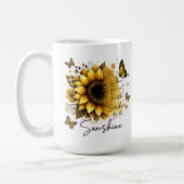 Sonnenblume Sei der Sonnenschein Zitat | Kaffeetasse (Links)