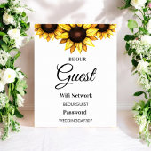 Sonnenblume sei unser Gast WiFi Wedding Sign Poster