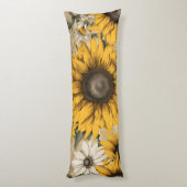 Sonnenblume Seitenschläferkissen (Rückseite (Vertikal))