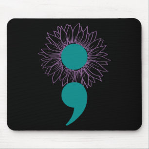 Sonnenblume Semikolon Suizid-Bewusstsein Psychisch Mousepad