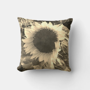 Sonnenblume Sepia Bloom Pillow Kissen