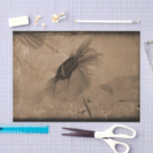 Sonnenblume Sepia Brown Vintage Antique Alte Textu Seidenpapier (Handwerk)