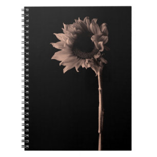 Sonnenblume - Sepia Fine Art Fotograf Einzigartig Notizblock