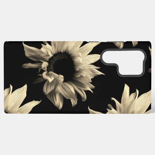 Sonnenblume - Sepia Fine Art Fotograf Einzigartig Samsung Galaxy Hülle (Rückseite (Horizontal))