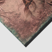 Sonnenblume Sepia Grün Alte Vintage antike Textur Seidenpapier (Ausschnitt)