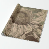 Sonnenblume Sepia Tone Brown Art Texoupage Geschenkpapier (Ungerollt)