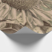 Sonnenblume Sepia Tone Brown Art Texoupage Geschenkpapier (Ecke)