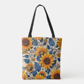 Sonnenblume Serenade - Lebhafte Blume Tasche (Rückseite)