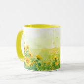 Sonnenblume Serenade Wasserfarbe Tasse Kaffee (Vorderseite Links)