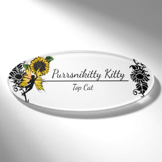 Sonnenblume Shadow Fairy Namenschild