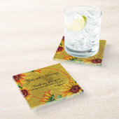 Sonnenblume Sie sind ein Segen mit KJV Scripting Glasuntersetzer (Schrägansicht)