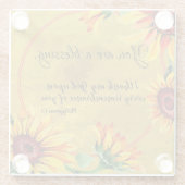 Sonnenblume Sie sind ein Segen mit KJV Scripting Glasuntersetzer (Rückseite)