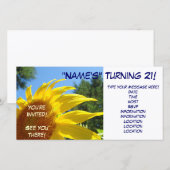 Sonnenblume Sie sind eingeladen! Einladungen Wende (Vorne/Hinten)