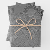 Sonnenblume Silver Grau Floral Design Decoupage Geschenkpapier Set (Beispiel)