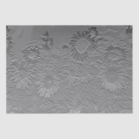 Sonnenblume Silver Grau Floral Design Decoupage Seidenpapier (Vorderseite)