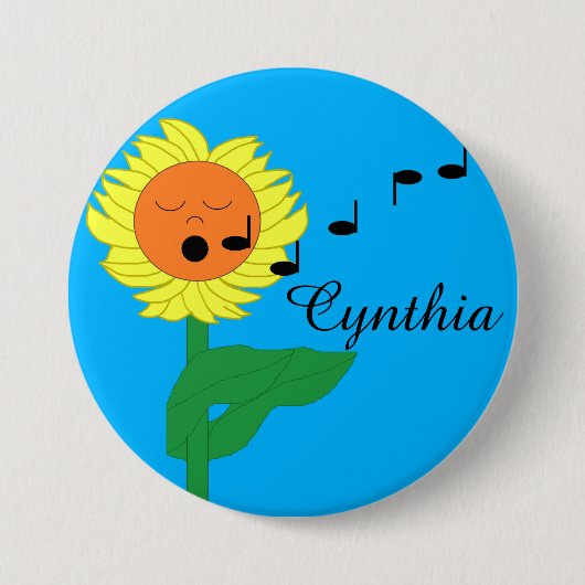 Sonnenblume singend button (Vorderseite)