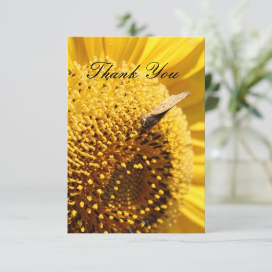 Sonnenblume Skipper Danke Karte (Stehend Vorderseite)