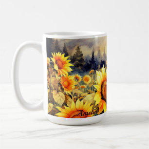 Sonnenblume Sommer Gelb Wasserfarbe Benutzername Kaffeetasse