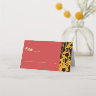 Sonnenblume Sommer Gold Rot Hochzeit Platzkarte
