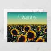 Sonnenblume Sommerzeit Postkarte (Vorne/Hinten)