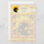 Sonnenblume-Sonnenaufgang-personalisiertes Briefpapier (Vorne/Hinten)