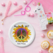 Sonnenblume, Sonnenblume und Friedenssymbol 2017 Pappteller (Party)