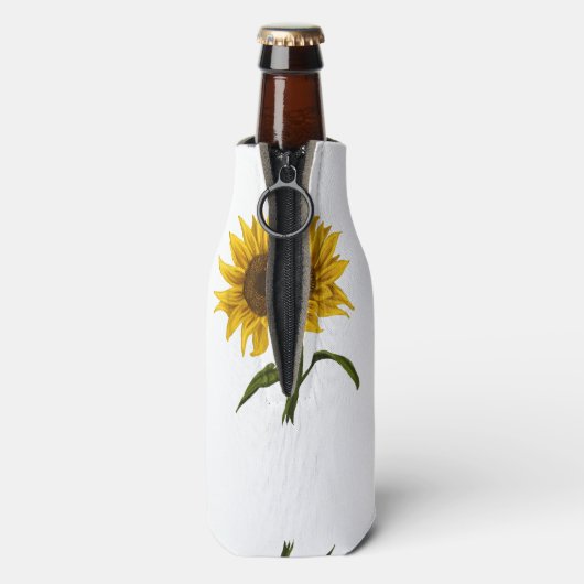 Sonnenblume Sonnenschein Blume Wasserfarben Flaschenkühler (Flasche Rückseite)