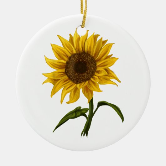Sonnenblume Sonnenschein Blume Wasserfarben Keramik Ornament (Vorne)