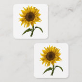 Sonnenblume Sonnenschein Blume Wasserfarben Quadratische Visitenkarte (Vorne/Hinten)