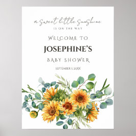 Sonnenblume Sonnenschein Fall Babydusche Begrüßung Poster